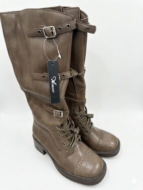 Athlefit Women’s Knee High Buckle & Lace-Up Boots Size 5.5